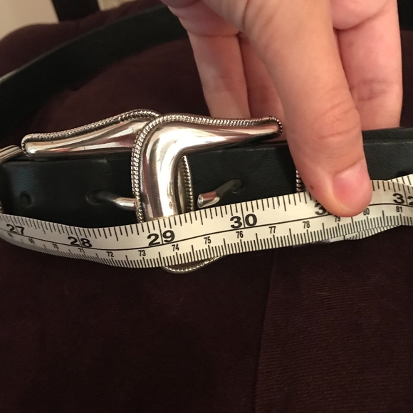 B-Low the Belt Black and Silver Double Buckle Belt - Picture 7 of 7